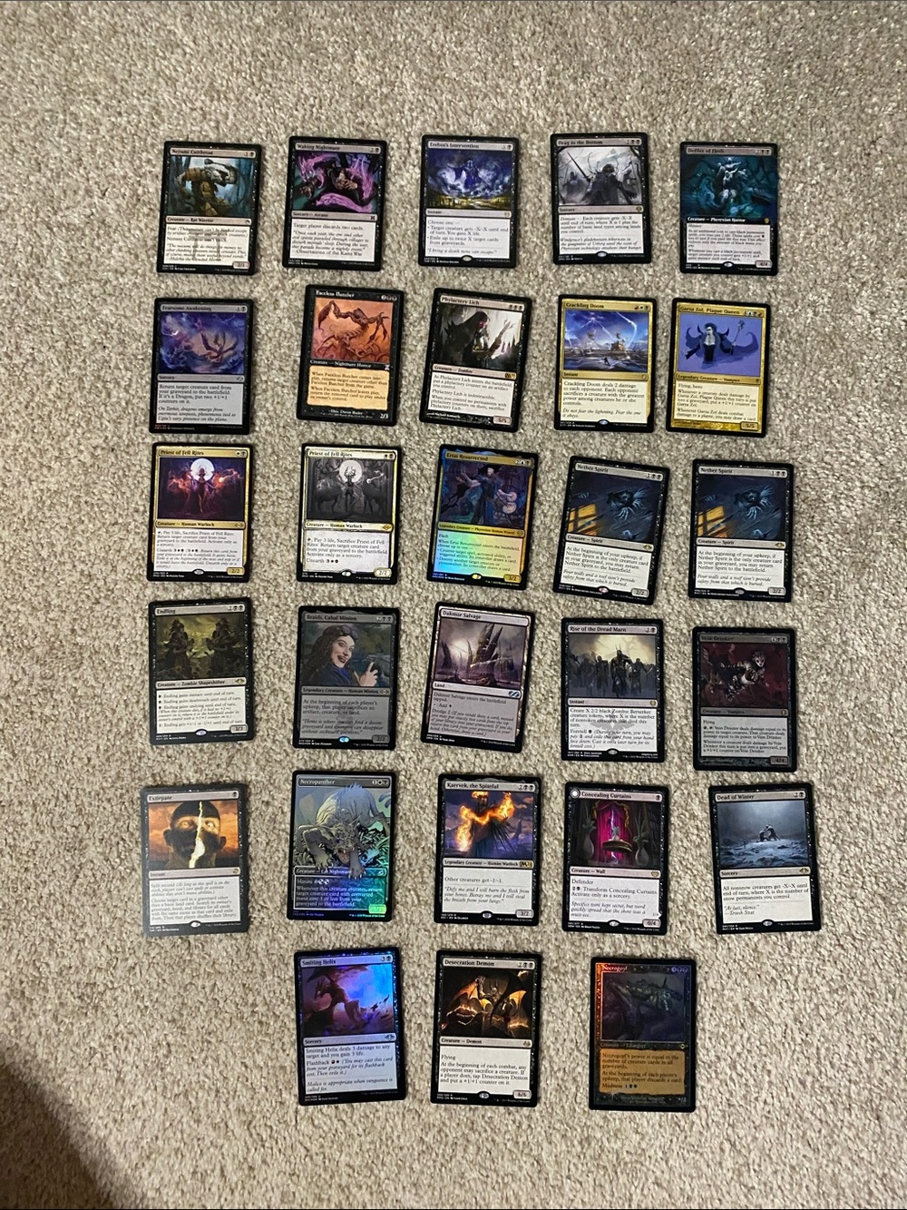 Magic: The Gathering Black Card Lot - 28 Cards Black and Multicoloured